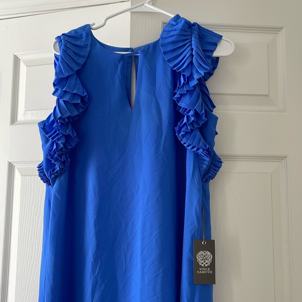 Vince Camuto royal blue dress with ruffles